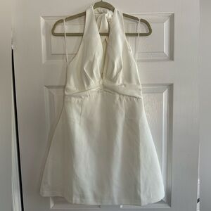 Odd Muse White Halter Bridal Shower Dress